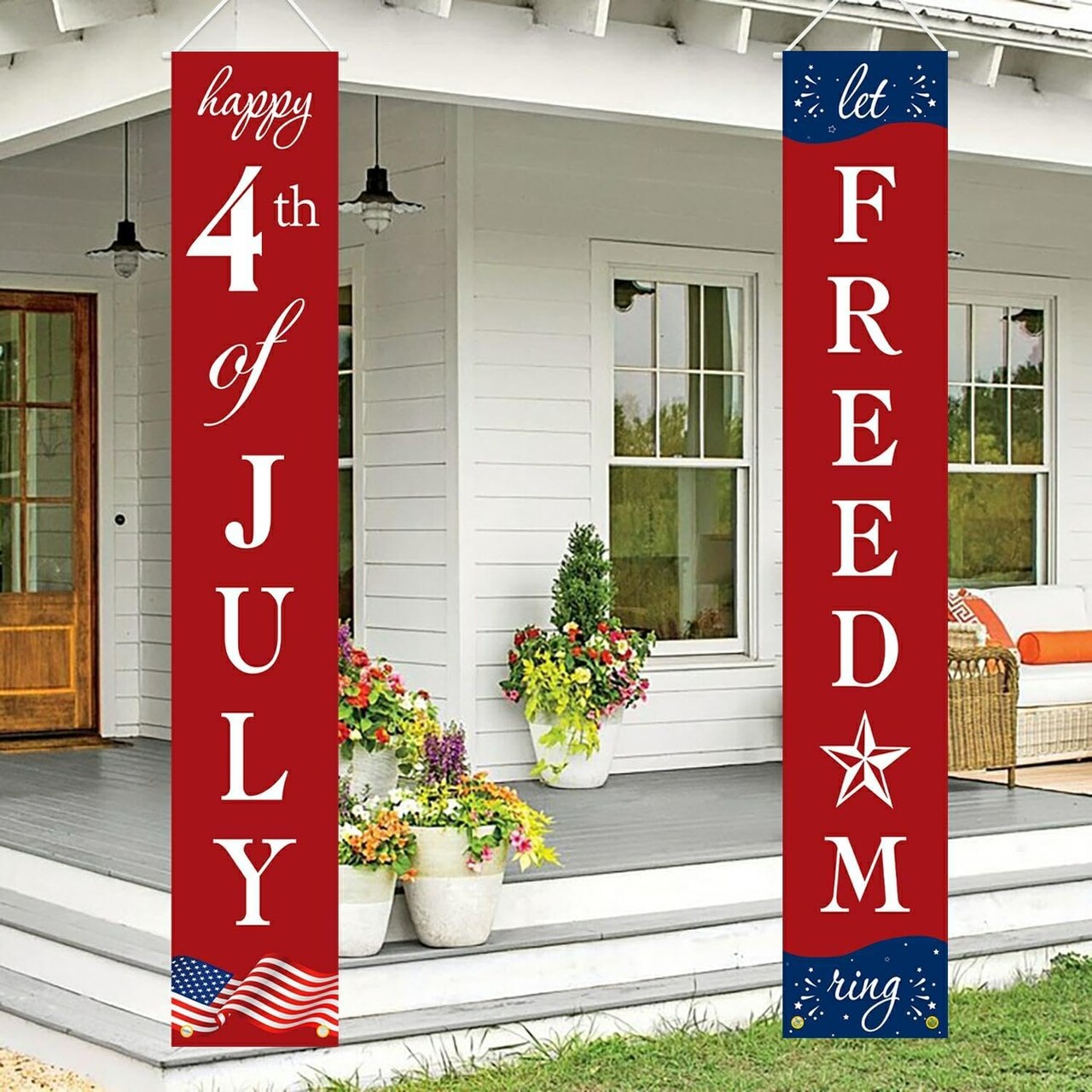 4th of July Decorations Patriotic Decorations Red White and Blue Banner